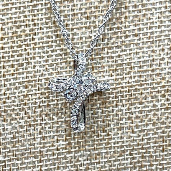 Charter Club Silver-Tone Cross CZ stones bright Religious Cross Christian - Picture 8 of 10